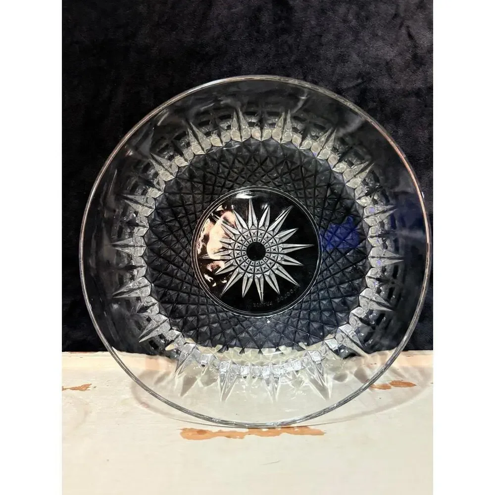 Vintage Pair Pressed Glass Candlestick Holders Starburst Pattern Clear